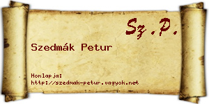 Szedmák Petur névjegykártya